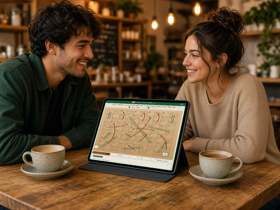 Two players sharing one device for face-to-face Snakes and Ladders