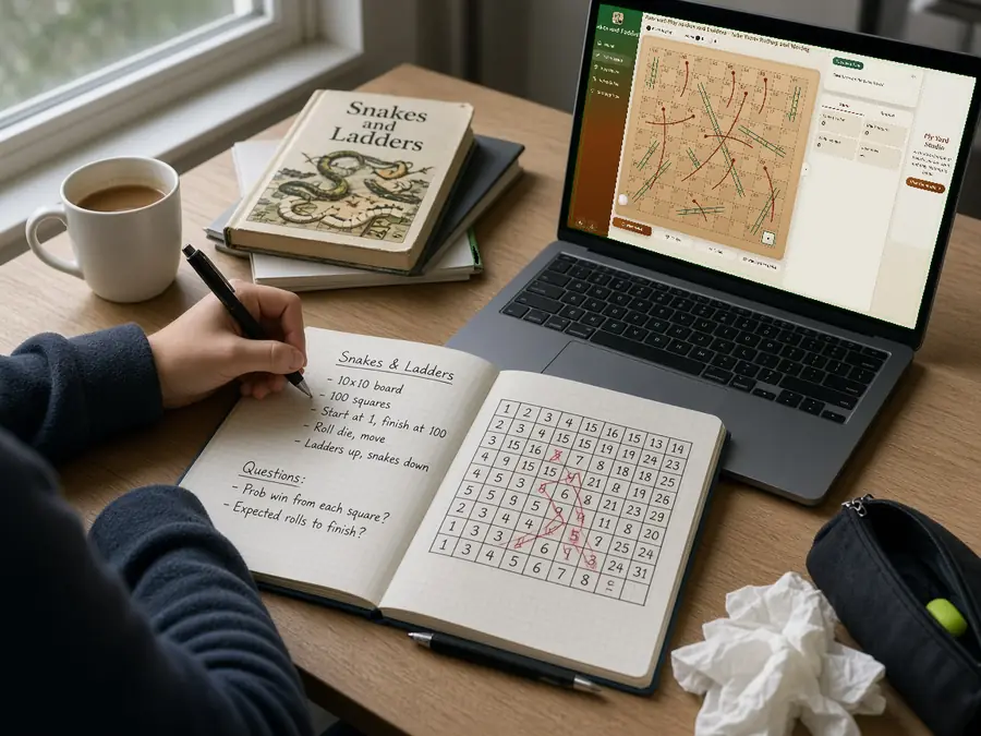 Replaying a same-device Snakes and Ladders game from the move list